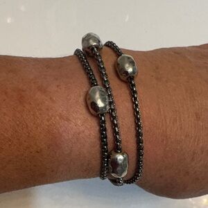 Elegant Silver Beaded Bracelet